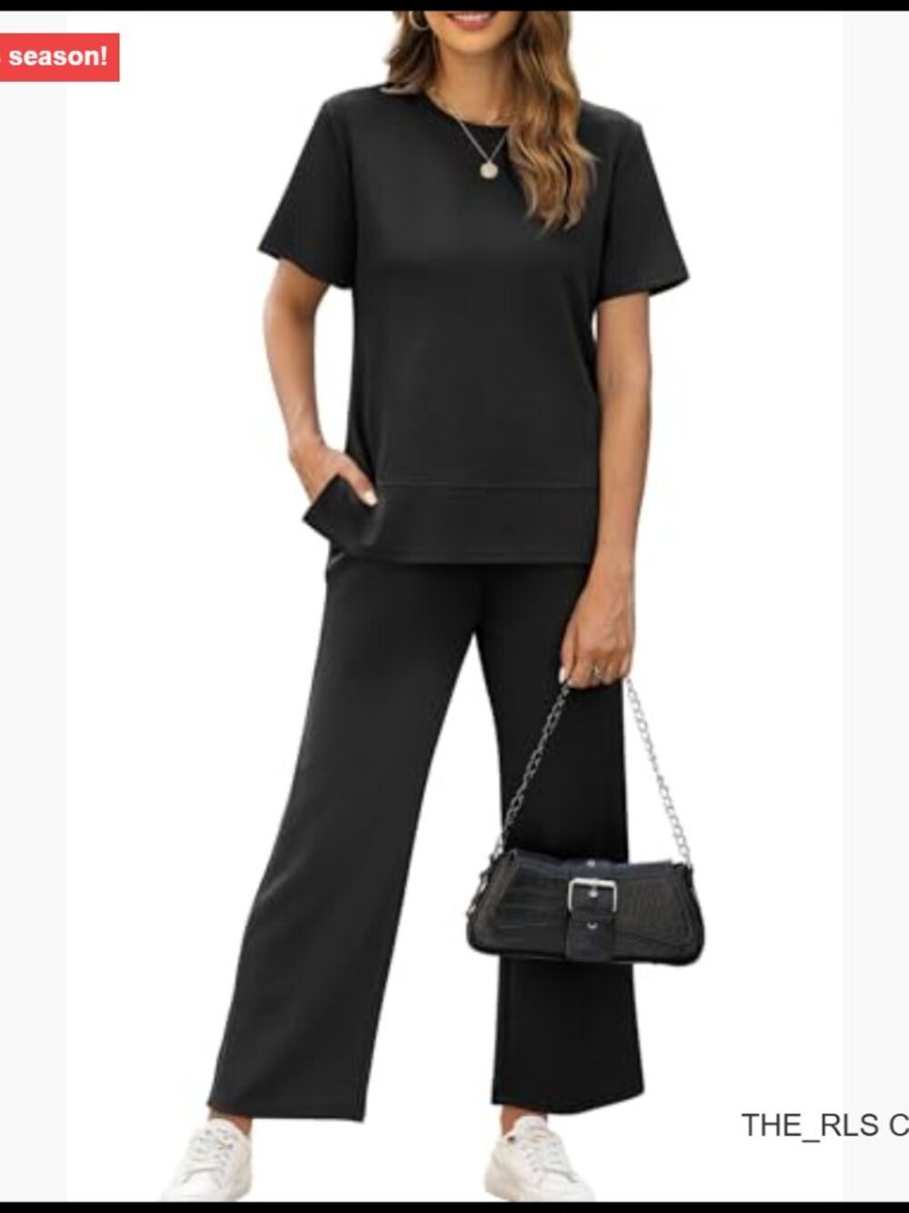 Side Slit Lounge Set with Wide Leg Tracksuit, 2 Piece Cozy Loungewear - Picture 2 of 7